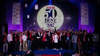 The winning chefs and restaurateurs celebrate at the fifth annual Asia’s 50 Best Restaurants awards ceremony held at W Hotel, Bangkok.