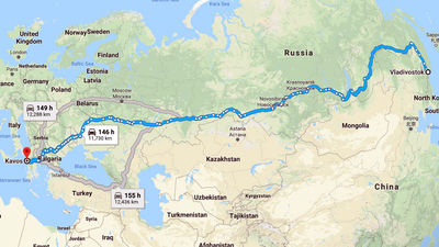 The long road from Vladivostok to Greece.