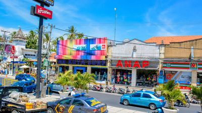 Kuta town in Bali, Indonesia.