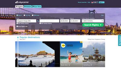 Screenshot of the Skyscanner platform.