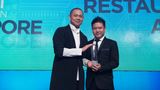 Chef André Chiang (Restaurant André, Singapore) receives the award for The Best Restaurant in Singapore.