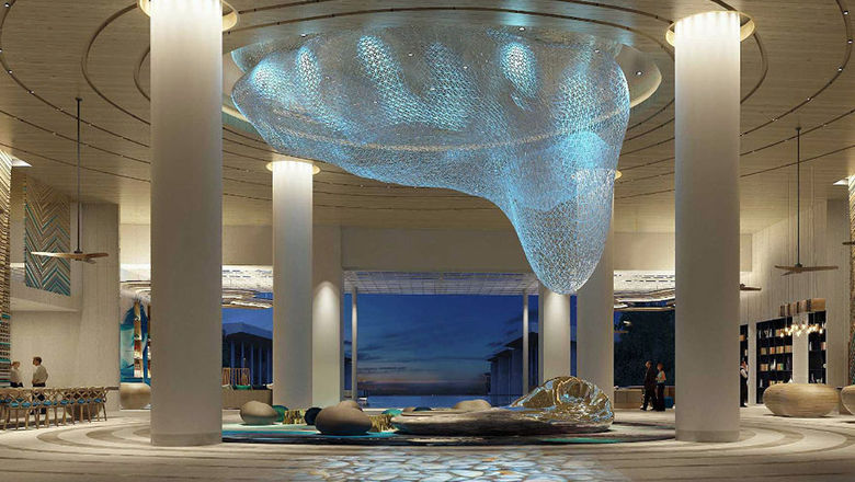 The hotel lobby at Renaissance Pattaya Resort & Spa.