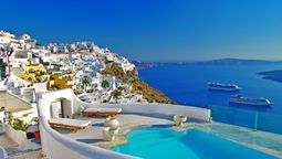 Last year 1.3 million cruise passengers visited Santorini.