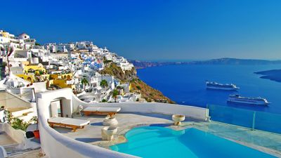Last year 1.3 million cruise passengers visited Santorini.
