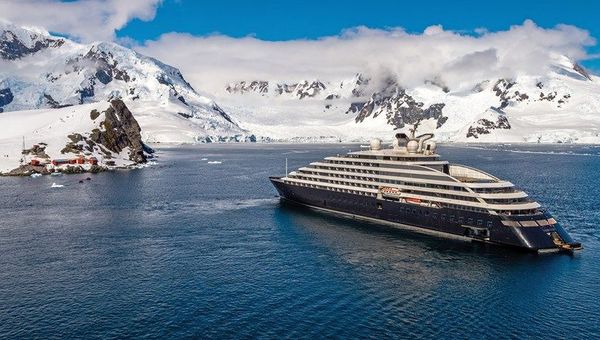 The Scenic Eclipse in Paradise Harbor, Antarctica. The Scenic Eclipse in Paradise Harbor, Antarctica.