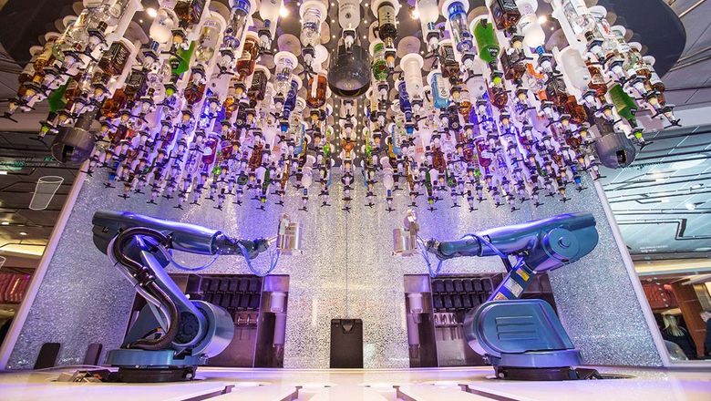 Bionic Bar, where robot bartenders can prepare two drinks in a minute.