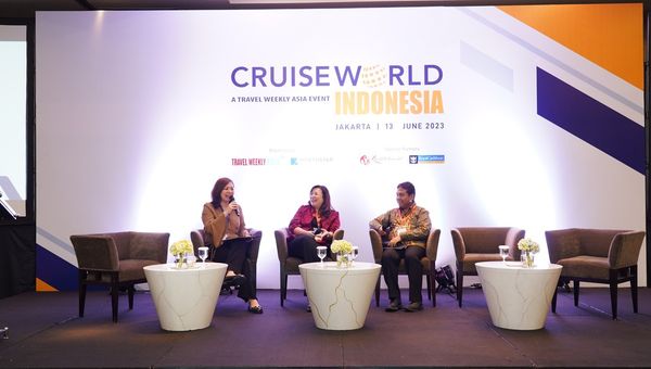 ‘Voice of Association Leaders’: [from left] Travel Weekly Asia’s Xinyi Liang-Pholsena; ASTINDO’s Pauline Suharno; and GIPI’s Hariyadi Sukamdani