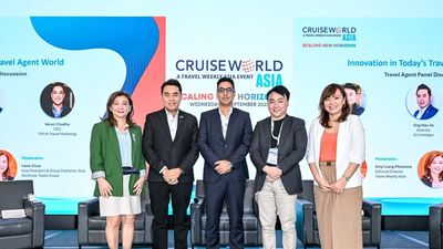 Travel Weekly Asia’s Irene Chua, EU Holidays' Ong Hanjie, TIRUN Travel Marketing's Varun Chadha, Goldjoy Group’s Fred Yip and Travel Weekly Asia’s Xinyi Liang-Pholsena