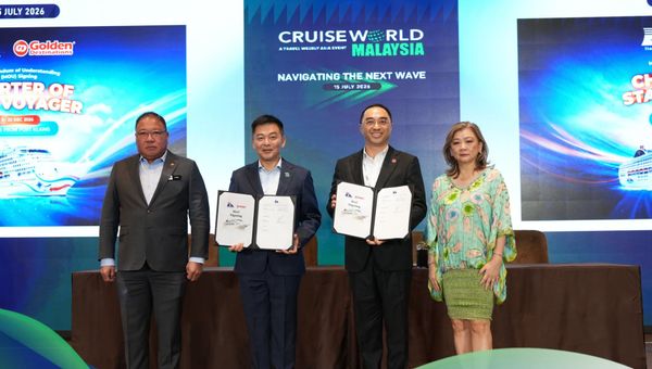 The MOU signing ceremony between StarDream Cruises and Golden Destinations Group Berhad took place at CruiseWorld Malaysia 2026 with Tourism, Arts and Culture Minister Tiong King Sing and Northstar Travel Group's Irene Chua as witnesses. The MOU signing ceremony between StarDream Cruises and Golden Destinations Group Berhad took place at CruiseWorld Malaysia 2026 with Tourism, Arts and Culture Minister Tiong King Sing and Northstar Travel Group's Irene Chua as witnesses.