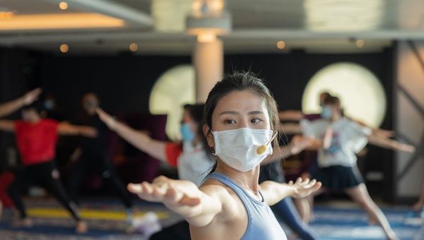 Some 60 passengers joined for two special classes hosted by local fitness influencer Coffee Lam in August. Some 60 passengers joined for two special classes hosted by local fitness influencer Coffee Lam in August.