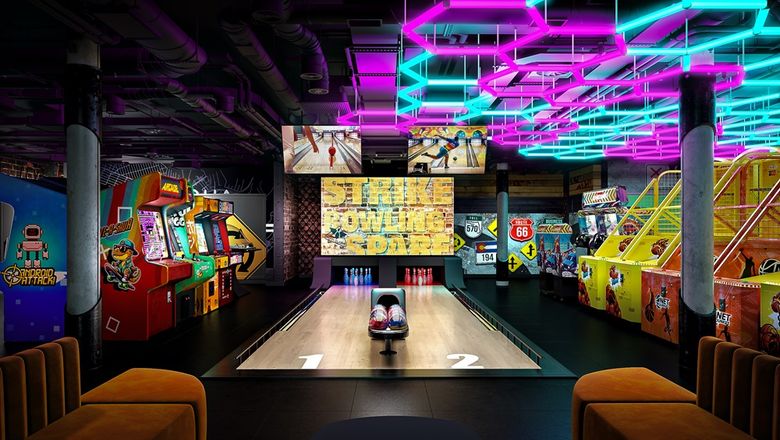 The Aqua and Luna Game Zone is a reimagined gaming space featuring virtual reality experiences, classic arcade games, and interactive attractions for all ages.