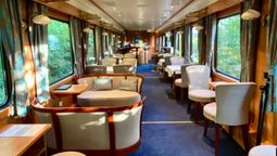 The Bar Lounge Car onboard the Golden Eagle Danube Express.