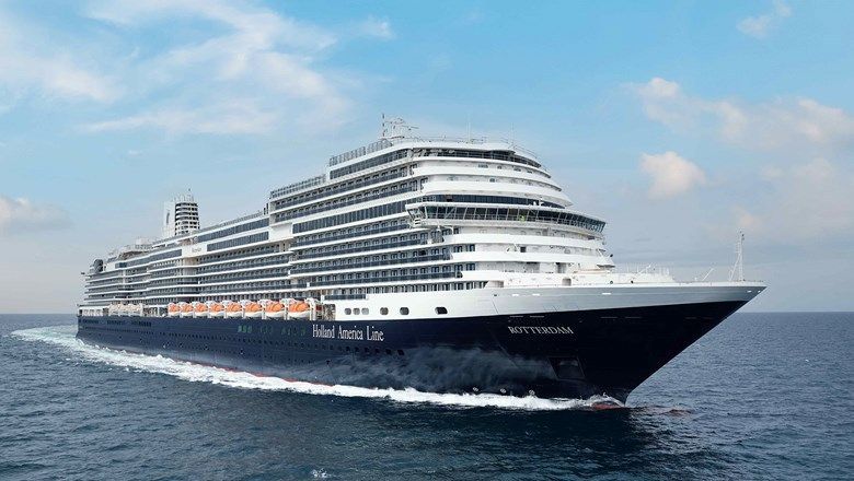 Carnival Corp.'s growth rate from 2019 through 2025 has dropped from 4.5% to 2.5%. Among the ships it will take delivery of this year is Holland America Line's Rotterdam, seen here undergoing sea trials. Photo Credit: Courtesy of Holland America Line