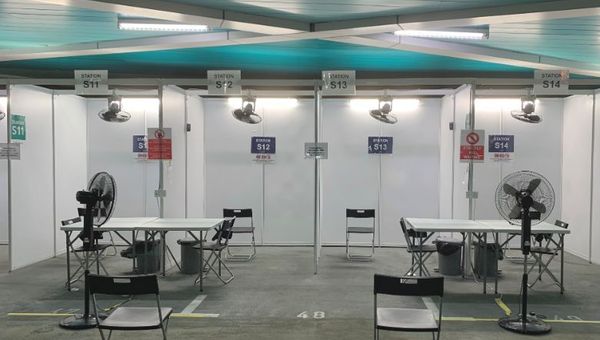 MBCCS has set up antigen rapid test facilities at its carpark for passengers of Genting Cruise Lines. MBCCS has set up antigen rapid test facilities at its carpark for passengers of Genting Cruise Lines.