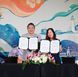 SATS-Creuers CEO Gregory Tan and National Arts Council deputy CEO Lynette Pang at the signing ceremony for the memorandum of understanding.