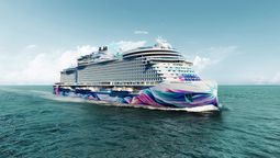 An artist’s impression of Norwegian Aura, whose anticipated early delivery has enabled two additional Mediterranean sailings in May 2027.