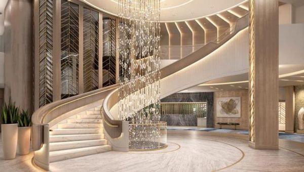 The Grand Staircase on Oceania's new Vista ship. The Grand Staircase on Oceania's new Vista ship.