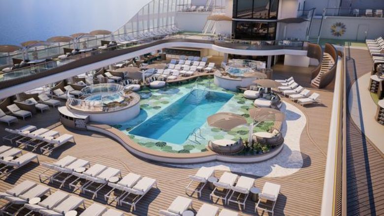 The pool area on Oceania's new Vista ship.