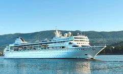 Villa Vie Odyssey is docked in Sihanoukville, Cambodia, as its operator coordinates disembarkation and temporary accommodation for residents.