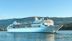 Villa Vie Odyssey is docked in Sihanoukville, Cambodia, as its operator coordinates disembarkation and temporary accommodation for residents.