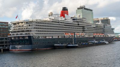 Cunard's Queen Victoria docked in Amsterdam.