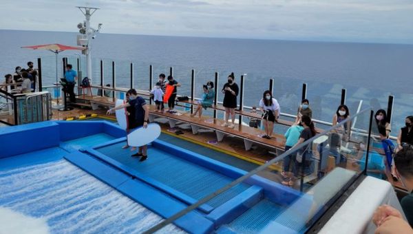 Social distancing observed while at Quantum of the Seas' various outdoor activities.