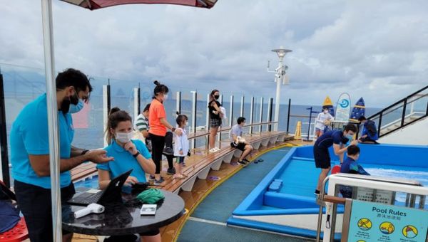 The new normal at the ever popular Flowrider surf simulator.