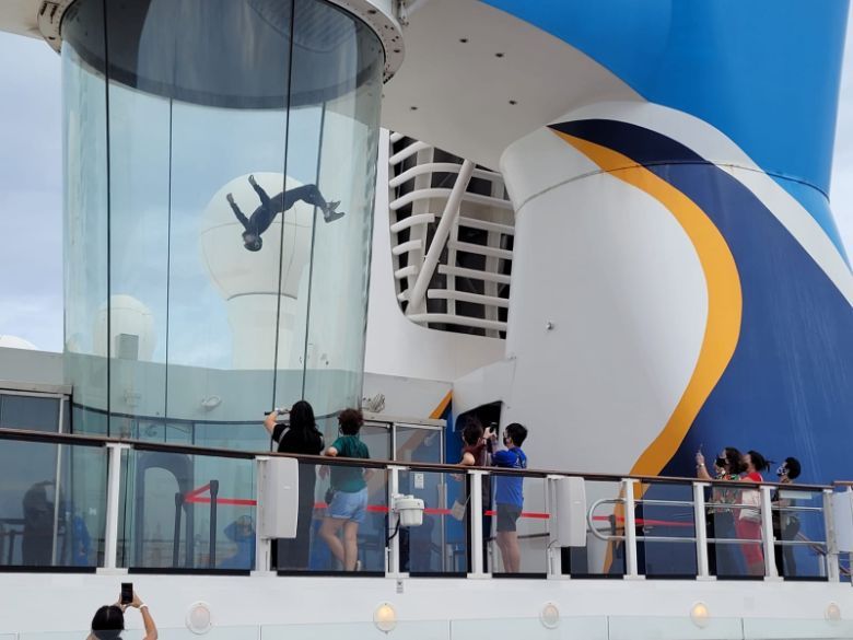 Crowds back at Ripcord by iFLY, while sailing with Royal Caribbean International's Quantum of the Seas on 1 December.