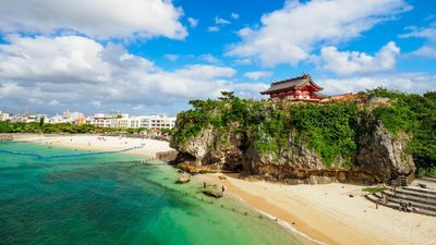 Naha, Japan: The popular Naminoue Beach with the renowned spiritual Naminoue Shrine.