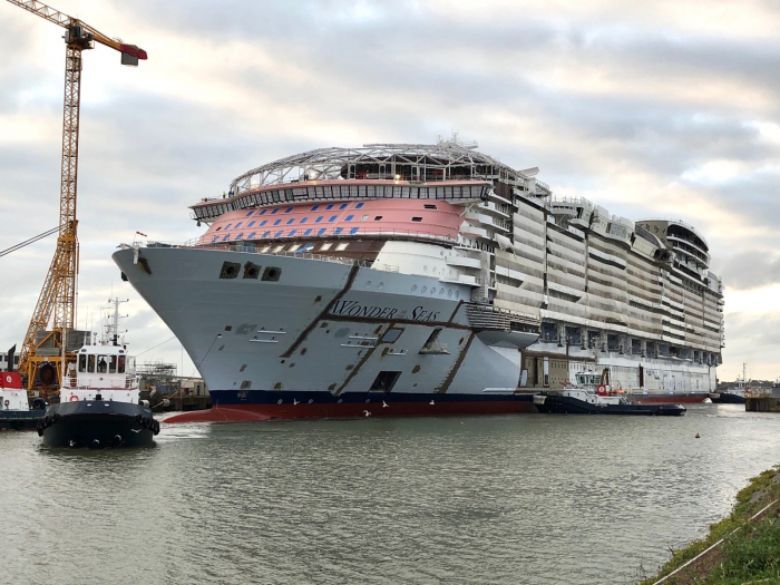 Royal Caribbean International has floated out Wonder of the Seas, the world's biggest cruise ship.