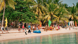 The Kalanggaman Island was rented for an immersive cultural experience, featuring traditional music, dance, cocktails, meals, and massages on the beach.