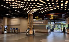 The new terminal features 25 self-service kiosks and 46 automated immigration clearance lanes.