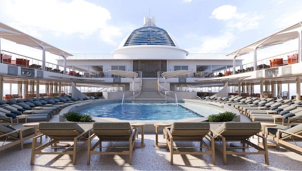 The solara pool deck features two-tiered subbed concept. The solara pool deck features two-tiered subbed concept.
