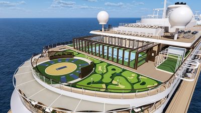 Regent’s new sports deck includes a competition-sized padel and pickleball court, and an 18-hole putting green.