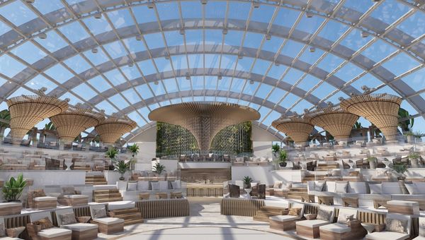 The Sun Princess will feature an area called The Dome, a multilevel, covered deck with an indoor-outdoor pool and a water feature. The Sun Princess will feature an area called The Dome, a multilevel, covered deck with an indoor-outdoor pool and a water feature.