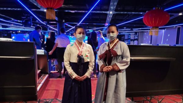 Crew got into the K-wave by donning hanbok. Crew got into the K-wave by donning hanbok.