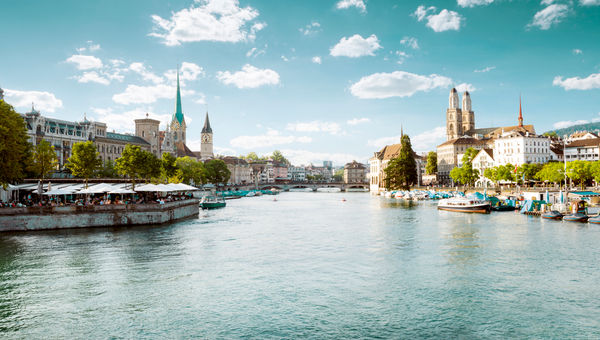 A view of the historic Zurich city centre. A view of the historic Zurich city centre.