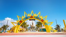 Carnival’s 26-hectare Celebration Key features five themed zones, freshwater lagoons, waterslides, swim-up bars, overwater villas and a private beach club.