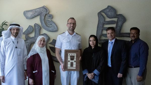 The Cruise Saudi team and the captain of MS Amadea participated in a special plaque and key exchange ceremony during the ship's first visit to Jeddah.