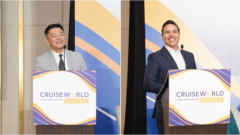 Both Michael Goh from StarDream Cruises (left) and Chad Grospe from Royal Caribbean (right) share a unified vision that cruises could be the next big thing in Indonesia.
