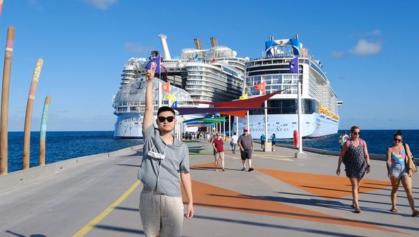 Lai Khe Han, director of TLC Travel & Tours, arriving at Royal Caribbean's private island, Perfect Day at CocoCay. Lai Khe Han, director of TLC Travel & Tours, arriving at Royal Caribbean's private island, Perfect Day at CocoCay.