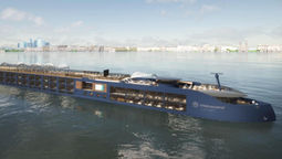 An image of the Transcend Connect. The all-charter line entered into an agreement with Lindblad Expeditions for Europe cruises under the National Geographic-Lindblad Expeditions brand.