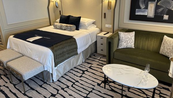 Marina's 124 Penthouse Suites received a full redesign with custom furniture, expanded storage, new lighting, and Italian marble bathrooms. Marina's 124 Penthouse Suites received a full redesign with custom furniture, expanded storage, new lighting, and Italian marble bathrooms.