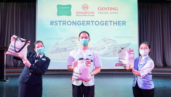 Singapore Tourism Board has prepared “Perk-Me-Up” care packs with vitamins and local snacks as a thank you gesture to crew members of SuperStar Gemini and SuperStar Aquarius. Singapore Tourism Board has prepared “Perk-Me-Up” care packs with vitamins and local snacks as a thank you gesture to crew members of SuperStar Gemini and SuperStar Aquarius.