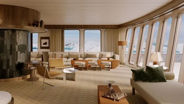 A rendering of the onboard observation lounge.