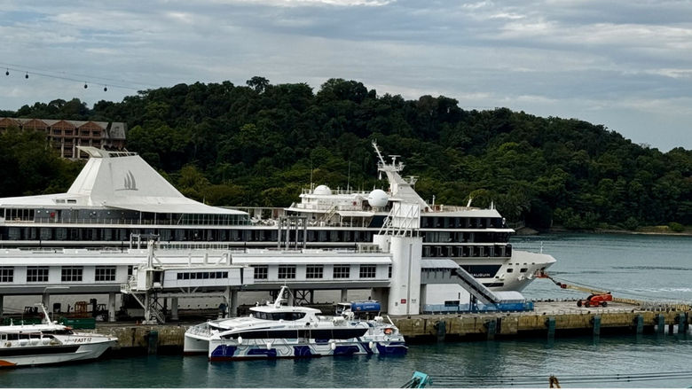 MS Paul Gauguin departed from the Singapore Cruise Centre on 2 April.
