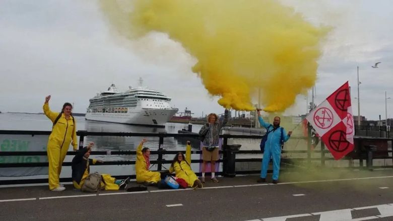 Serenade of the Seas was blocked by climate change activists in the Netherlands.