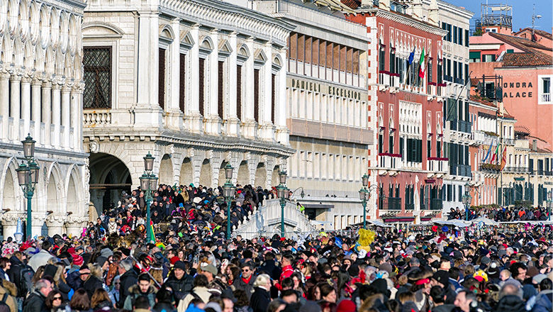 Overtourism is a major issue in Venice.