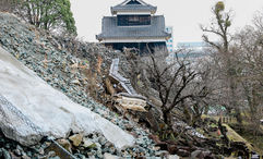 Parts of Kumamoto Castle's historic stone walls collapsed, adding to damage the landmark sustained during the devastating 2016 earthquake.