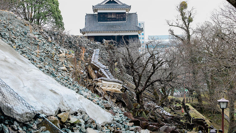 Parts of Kumamoto Castle's historic stone walls collapsed, adding to damage the landmark sustained during the devastating 2016 earthquake.